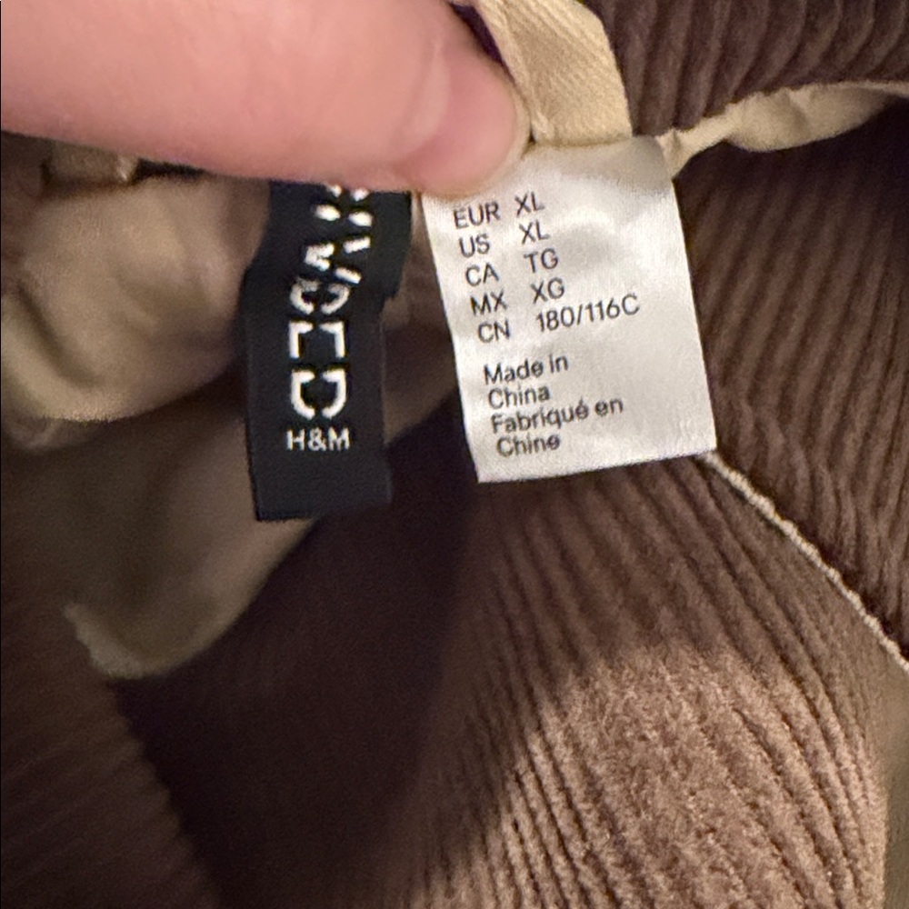 H&M Long Canvas Twill Chore Barn Jacket Tan Brown size XL - Picture 11 of 11